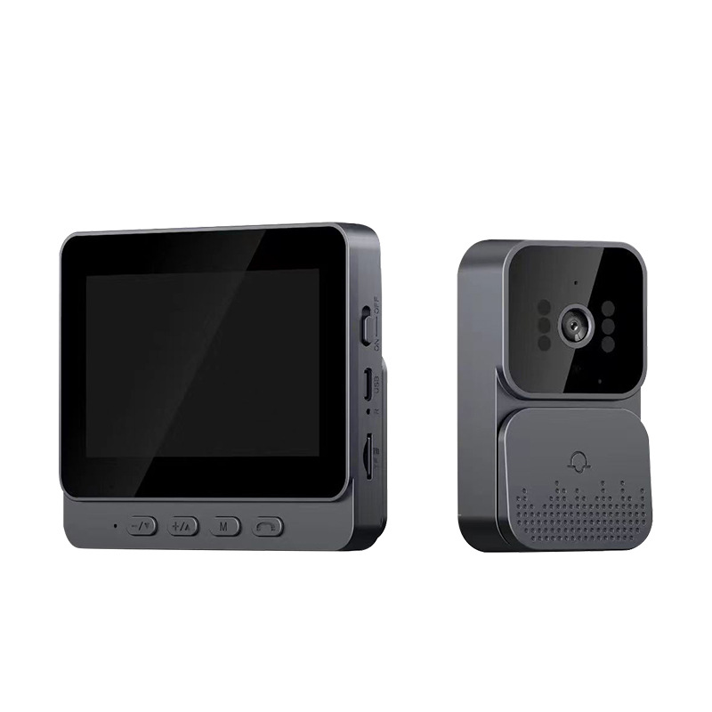 4.3inch Display Smart Video Doorbell Wireless Electronic Cat's Eye Monitor Camera Two-Direction Intercom Recording