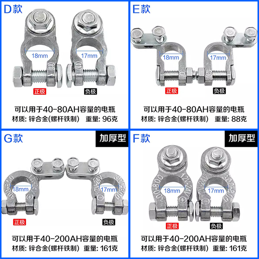 Car truck battery clip car battery pile head zinc alloy 17/18mm battery pile connector