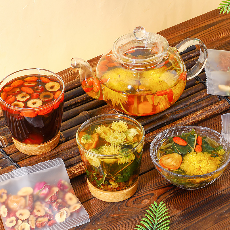 Wholesale combination scented tea medlar chrysanthemum cassia seed tea ginseng Eight Treasures Tea Source factory customized herbal tea 0EM