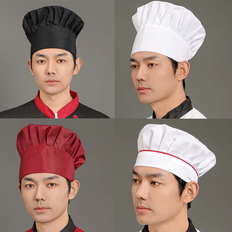 Оптовая поварская шапка для отелей и ресторанов, унисекс, для официантов, белая, из ткани, рабочая шапка, поварская одежда