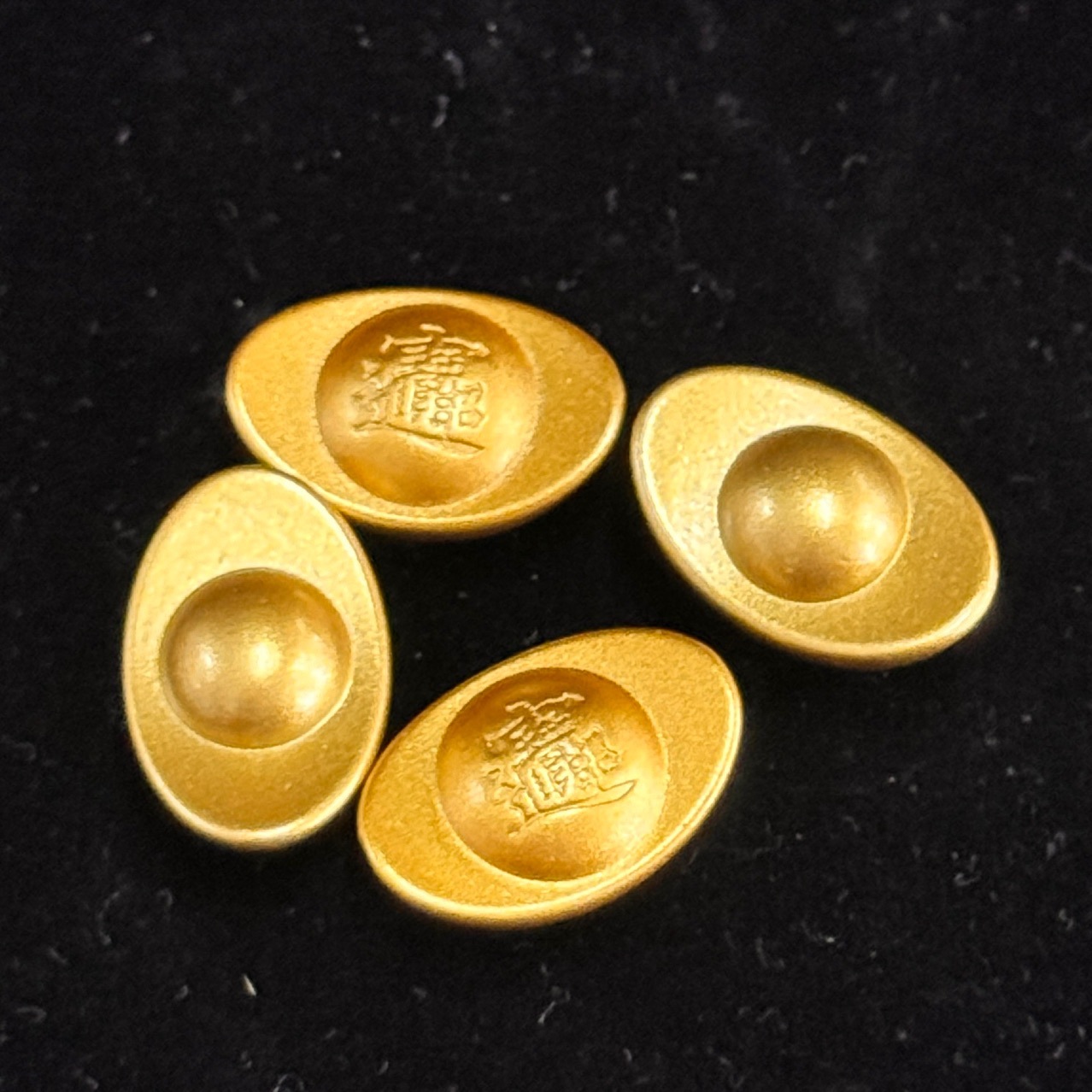 Sand Gold Solid Simulation Mini Alloy Glossy Small Ornaments Chinese Gift Ingot
