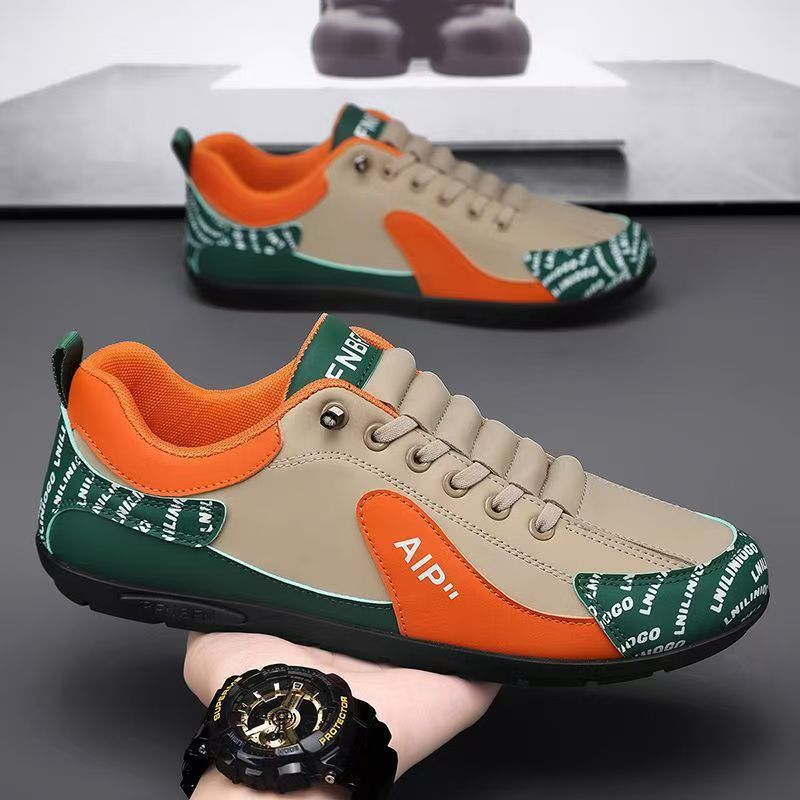 Легкая роскошь Большой размер Четыре сезона Дышащие кожаные рабочие туфли Для вождения Одноногие с мягкой подошвой Повседневные спортивные ретро туфли Forrest Gump для мужчин