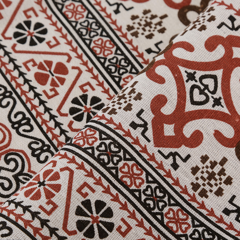 Wholesale ethnic style series linen fabric sofa cloth background cloth stall tablecloth cotton and linen pillow cushion fabric