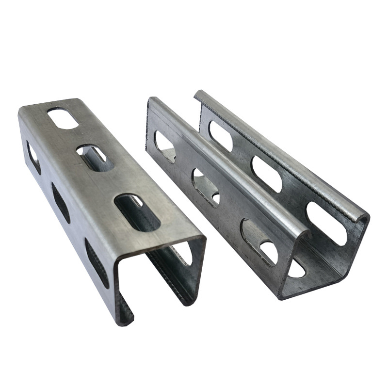 Q235C Type Channel Steel Perforated Purlins, Hot-Dip Galvanized Earthquake-Resistant Brackets, Galvanized Pipes with Three-Sided Perforations, Photovoltaic Bracket Manufacturer