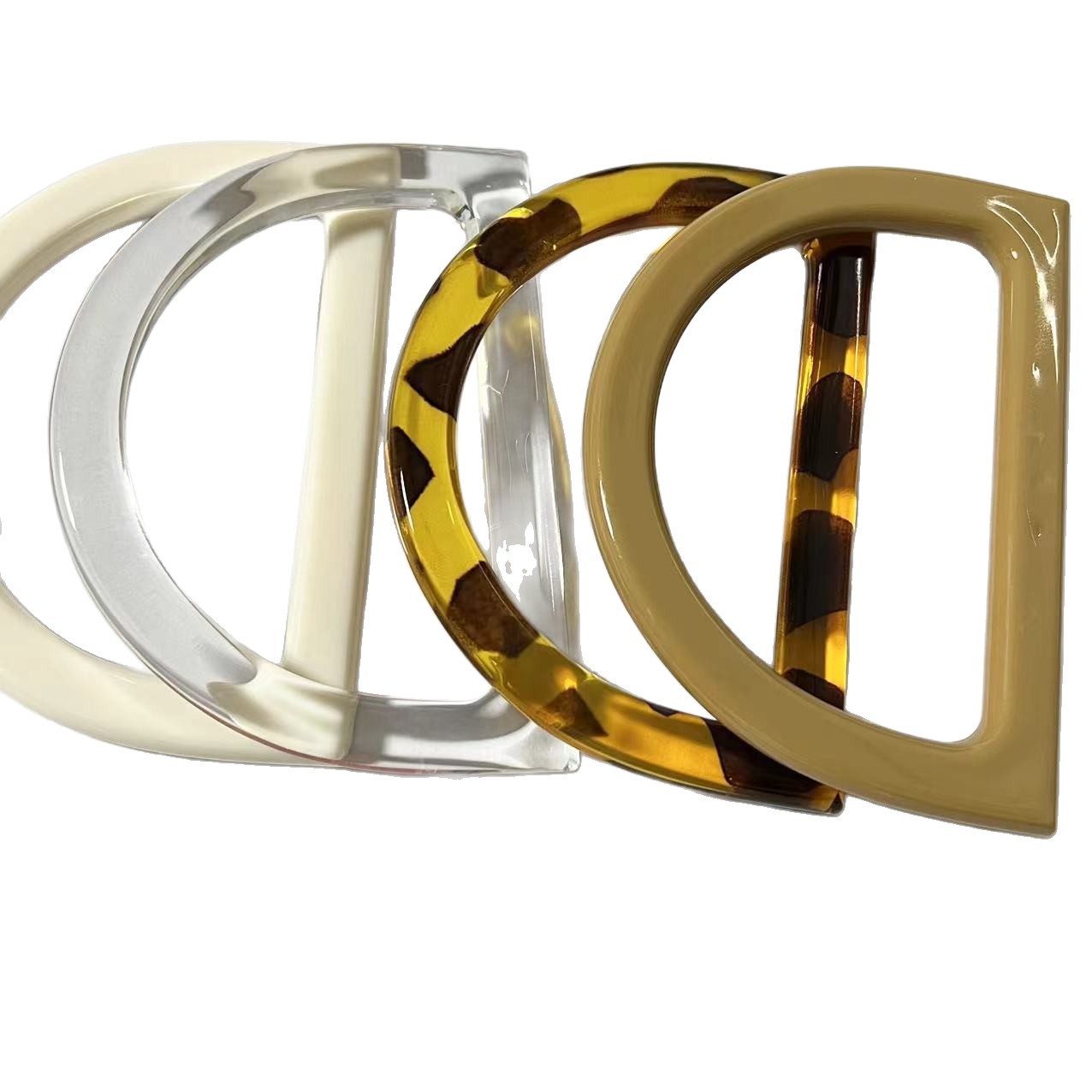 Resin Buckle Handle DIY Accessories Plastic Handle Imitation Wood Carrying Ring Felt Bag Shaped Handle