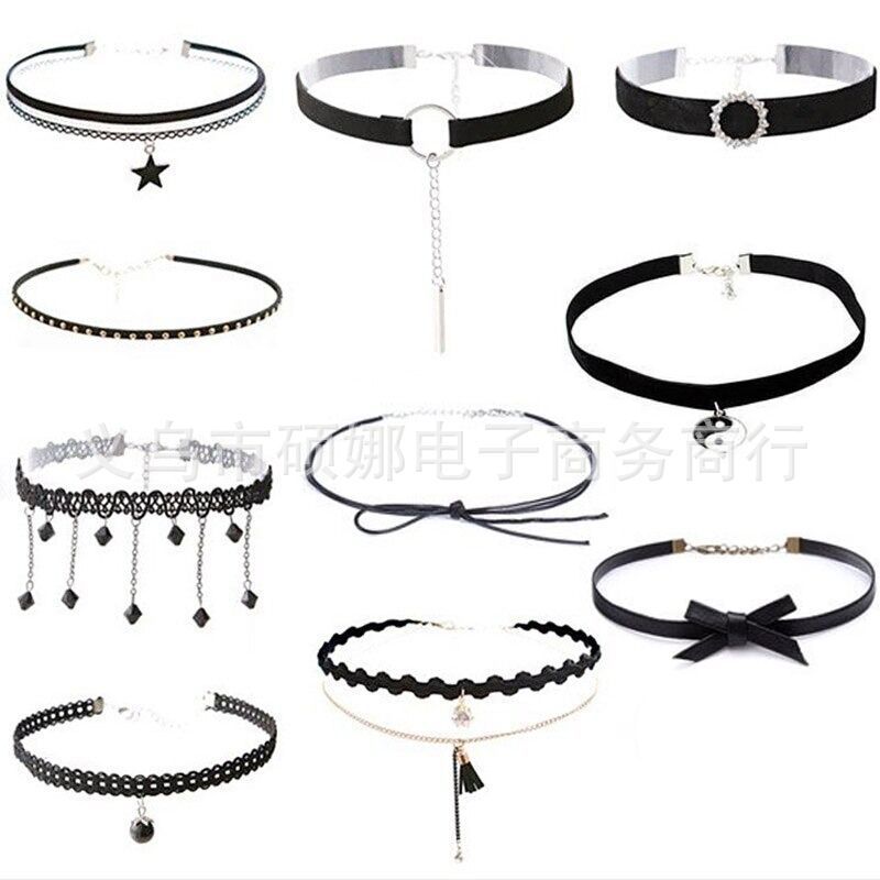 Factory wholesale direct lace collar female clavicle chain neck chain punk Loli necklace fishing line necklace clavicle chain female