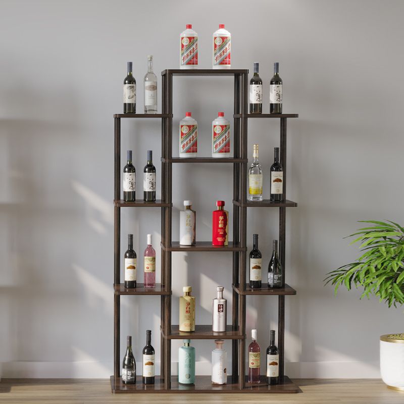 Multi-Layer Floor-Standing Wine Cabinet Display Cabinet Modern Simple Internet Celebrity Wine Cabinet Chinese Solid Wood Home Wall Storage Rack Living Room