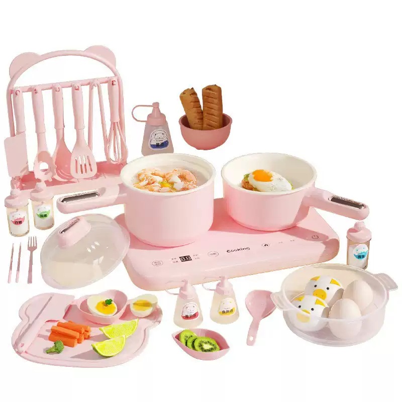 Manufacturer Customized Children's Mini Kitchen Real Cooking Full Set Real Version Cooking Set Boys and Girls Toys Birthday Gifts