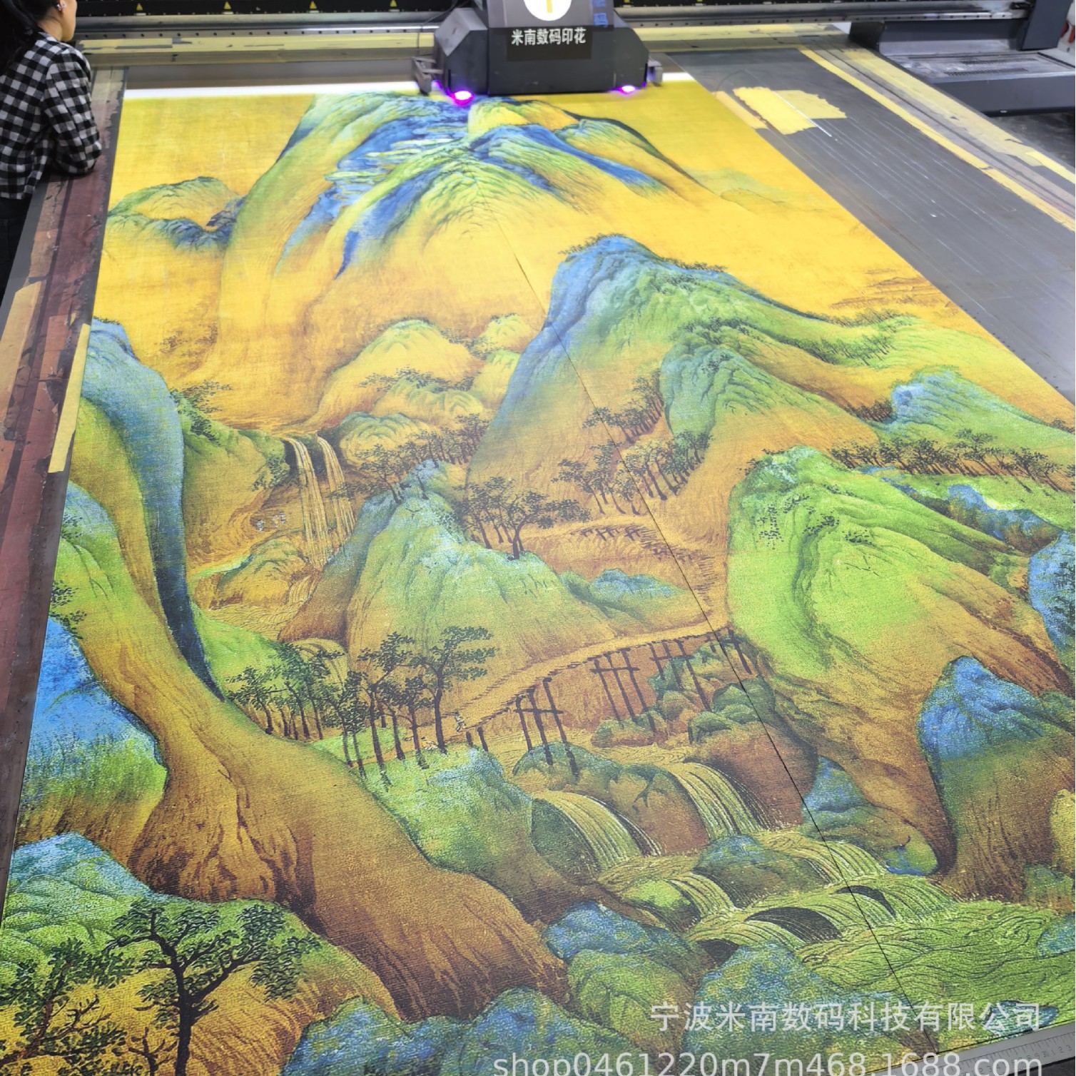 Индивидуальная УФ-печать на стенах, печать и гравировка медной пластины, декоративная живопись на большой медной пластине Qianlijiang