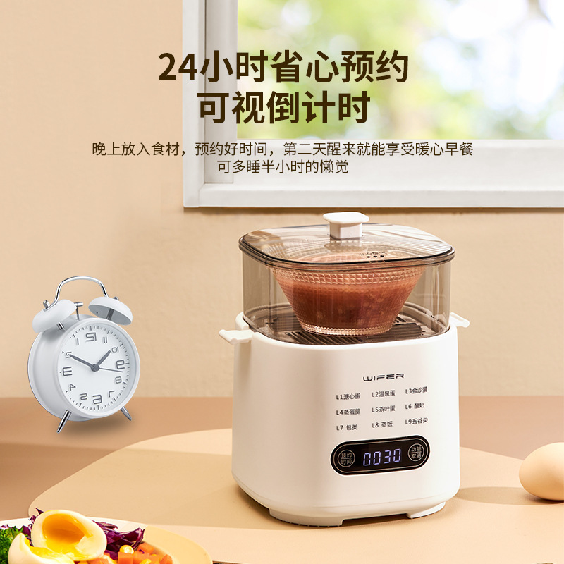 Cross-Border Dropshipping Smart Egg Steamer, Egg Cooker, Breakfast Machine, Soft-Boiled Egg, Hot Spring Egg Multi-Function Breakfast Machine