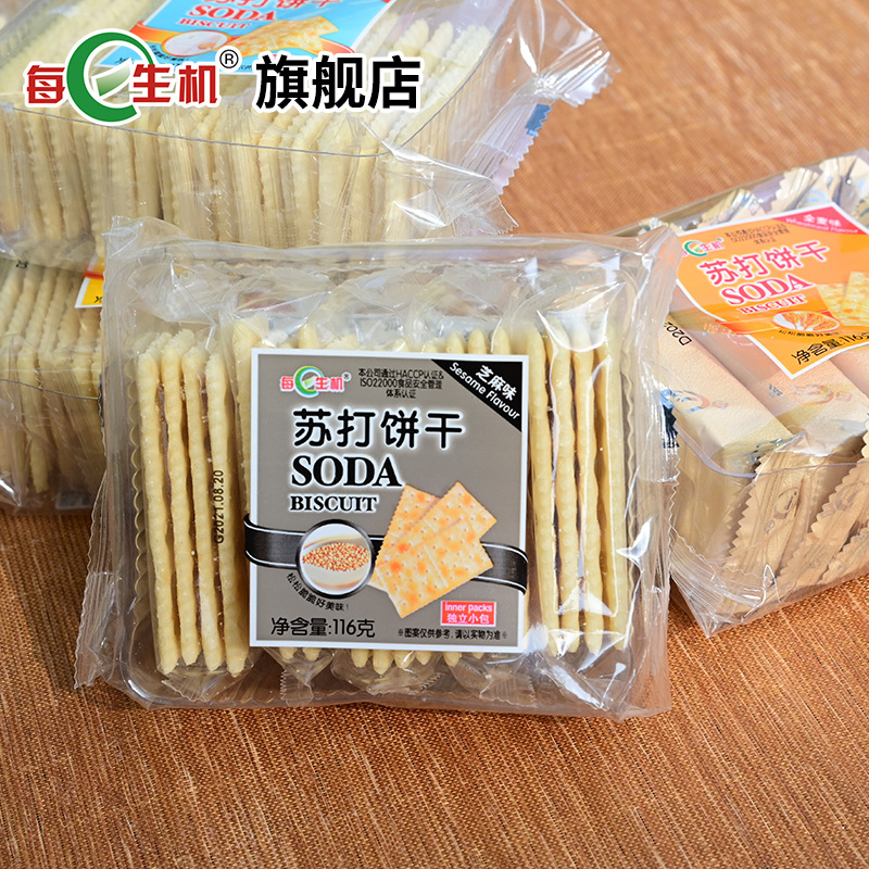 Daily vitality milk salt flavor soda biscuit 116g meal replacement snack small bag food onion sesame flavor comb cake