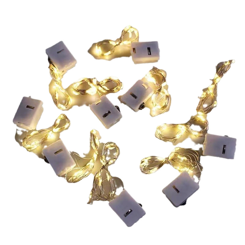 Led Small White Box String Lights Copper Wire Headband Decorative Lights Gift Box Flowers Christmas Lights Three-Level Dimming Super Bright Outdoor