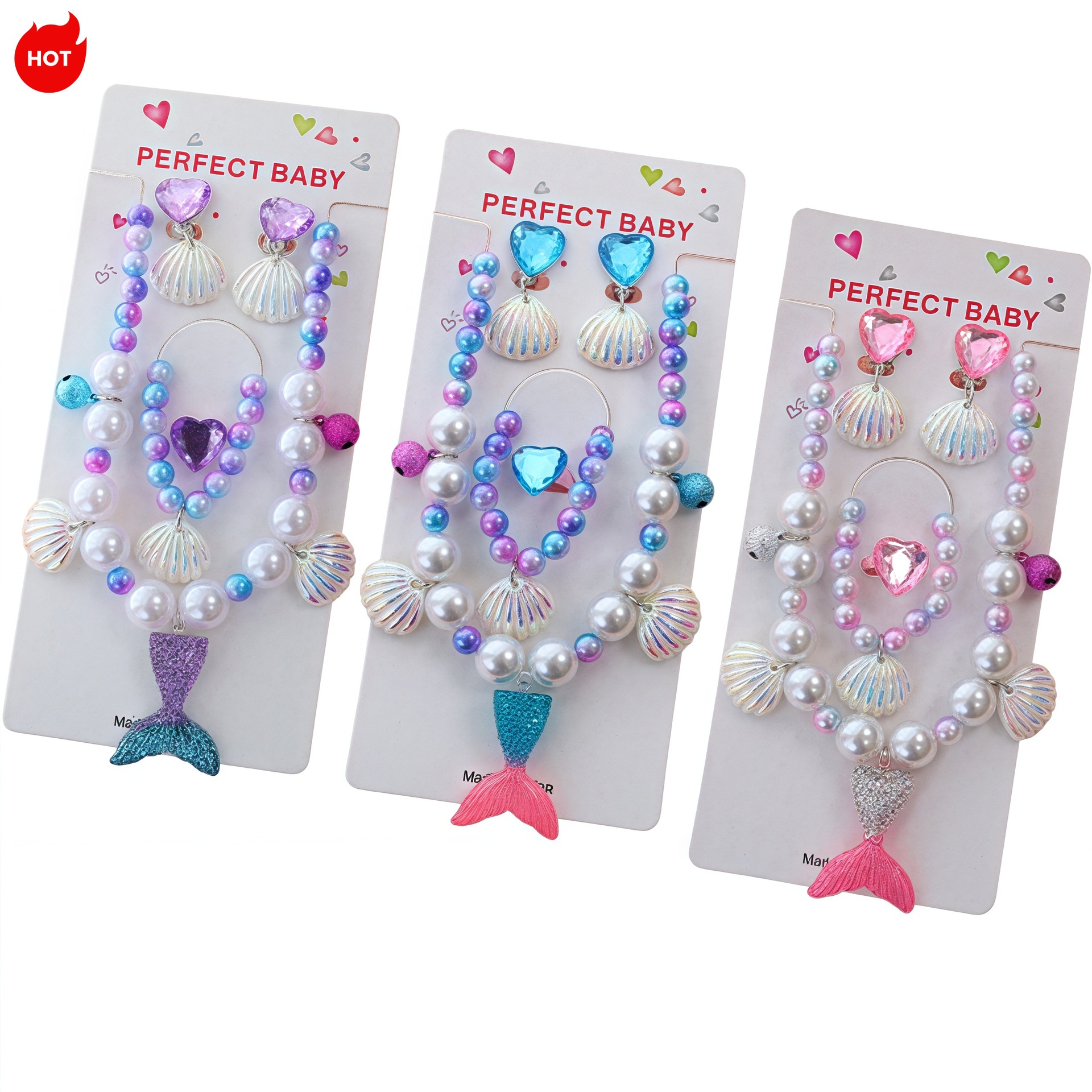 Ожерелье с жемчужиной для детей: аксессуары для девочек-принцесс, 5 предметов, оптовая продажа