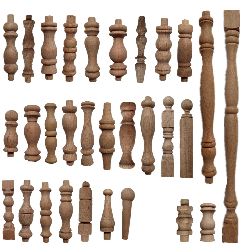 European Furniture Decoration Small Roman Column Cylindrical Car Wooden Gourd Column Wine Cabinet Gallery Bridge Column Decorative Fence