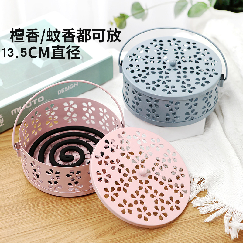 ♡Creative Mosquito Incense Box Thick Mosquito Incense Box with Lid Fireproof Household Mosquito Incense Tray Outdoor Fireproof Mosquito Incense Tray