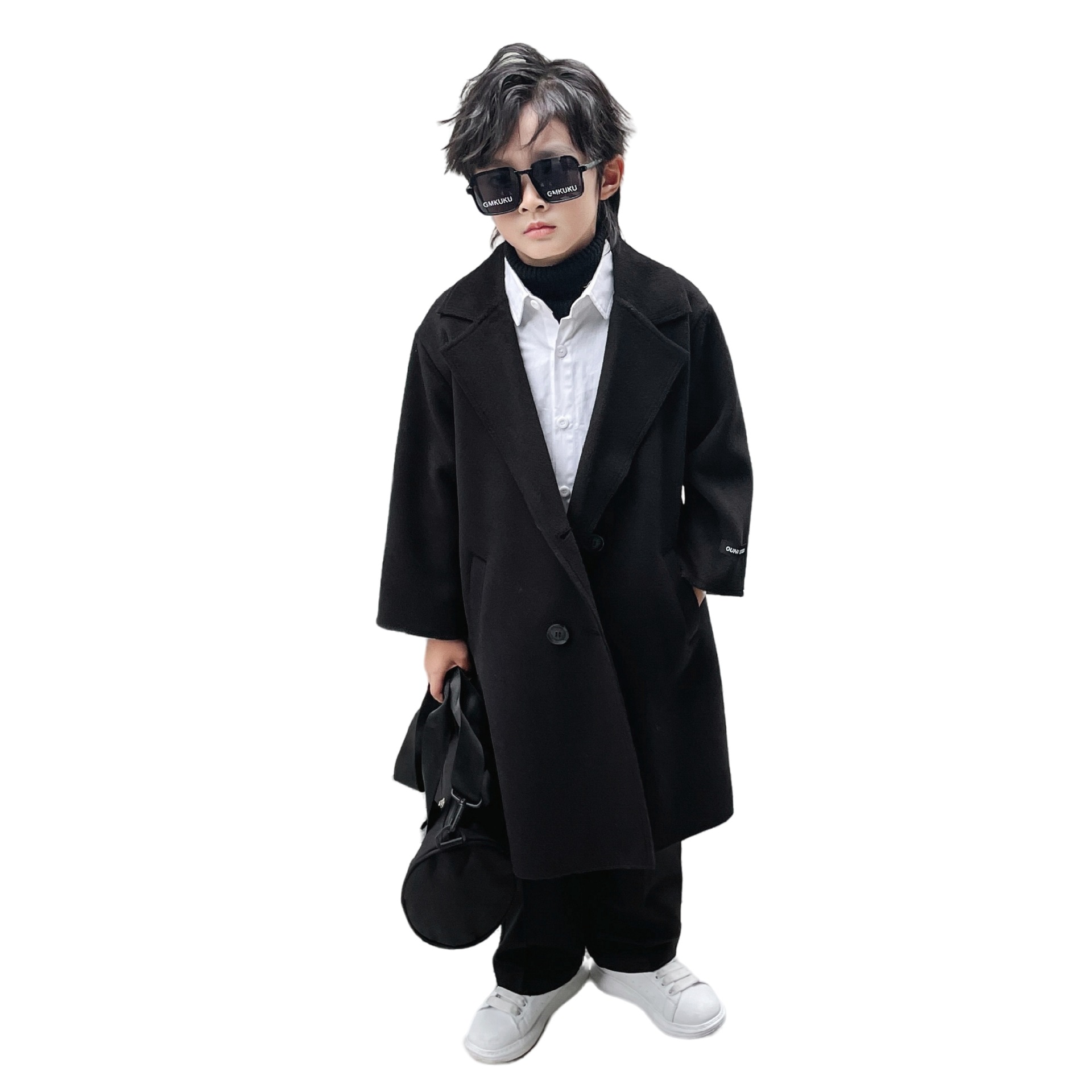 Children's clothing boys' trench coat children's long coat 2023 autumn and winter British medium and big children's western style baby coat trendy cool