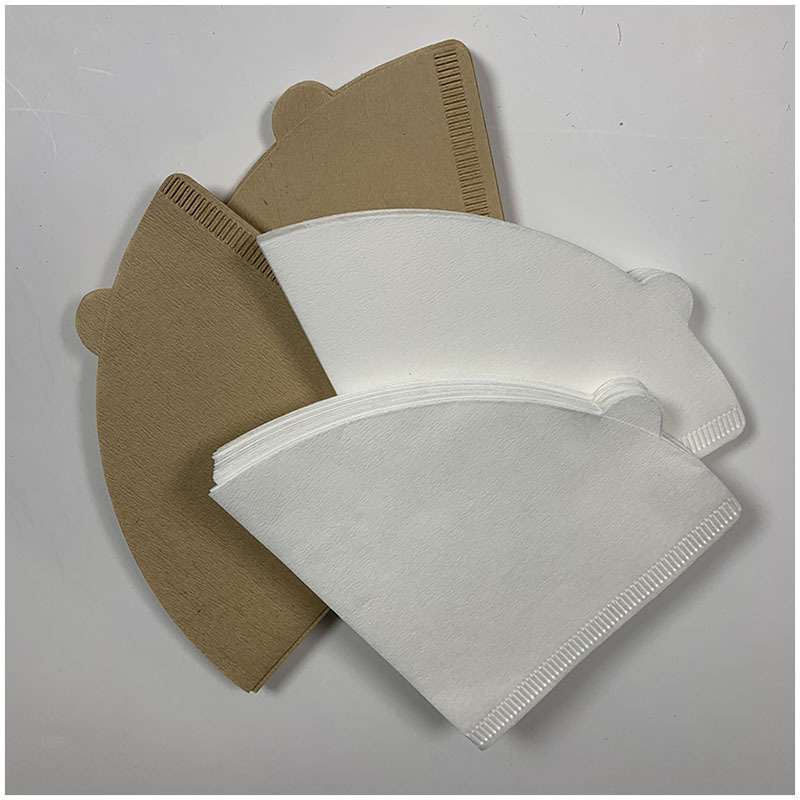 New V-shaped 2-4 person hand coffee filter paper cone V60 filter cup with ears American coffee machine filter paper