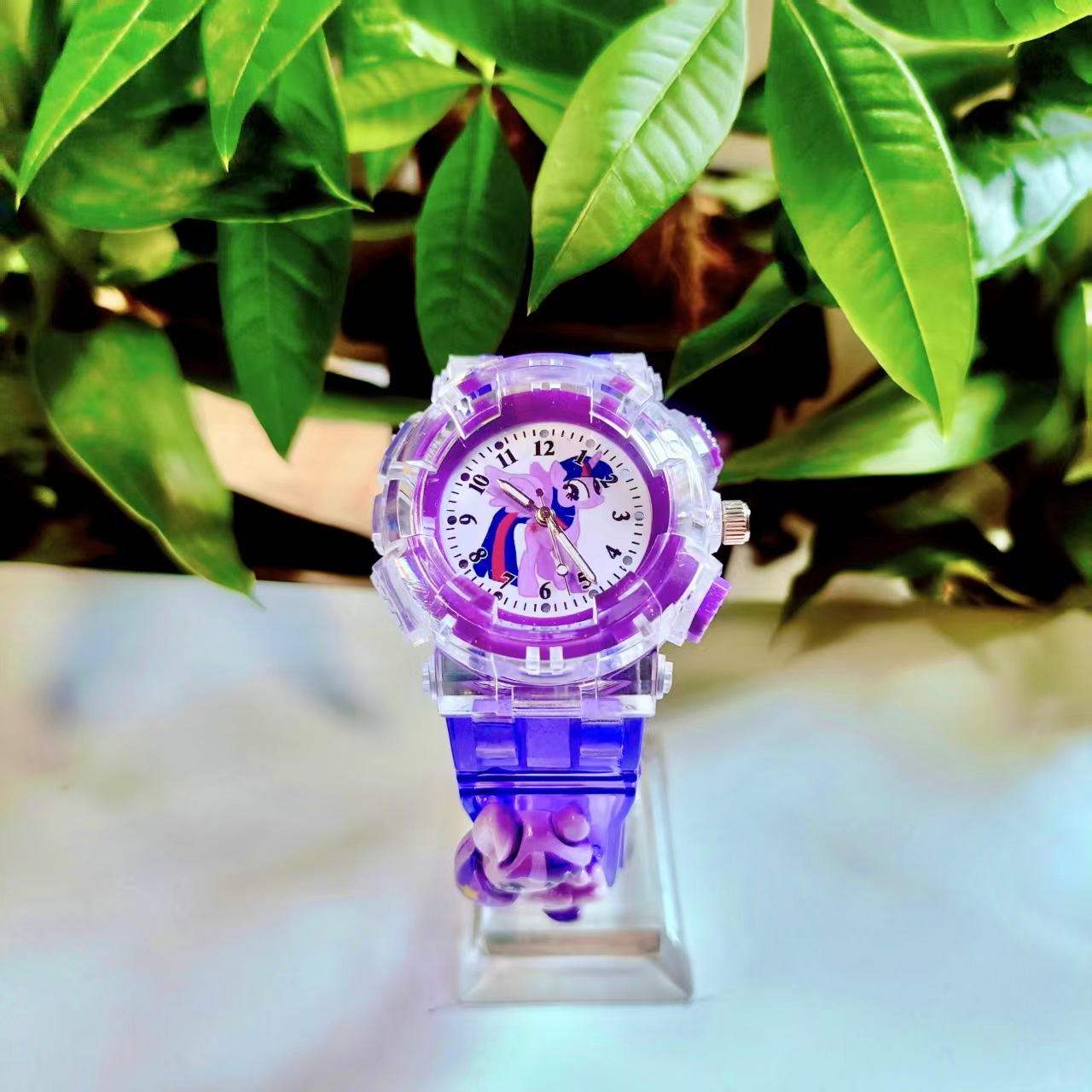 2025 New Luminous Children's Watch Cartoon Pony Polly Pointer Quartz Watch Student Cute Toy Electronic Watch
