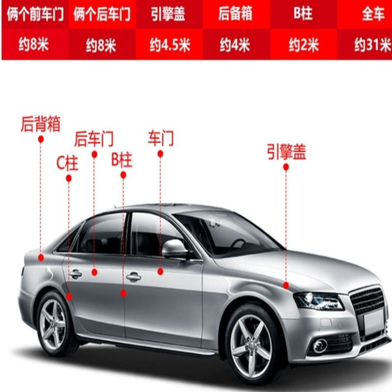 New car three-layer thickened sound insulation sealing strip door sealing strip windproof, dustproof and noise reduction door seam frame rubber strip