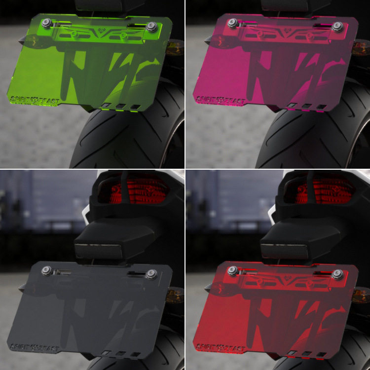 Motorcycle Acrylic Frame Refitting Accessories Scooter Rear Tail Frame New Traffic Rules Spirit Beast Universal Transparent Decorative Frame