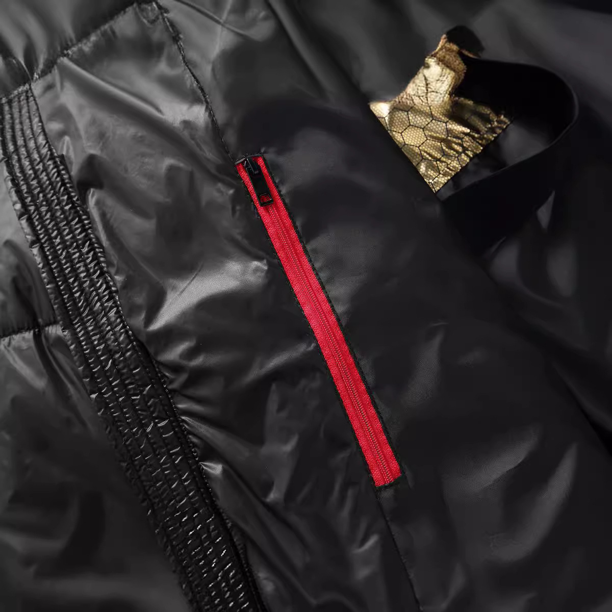 2025 New Winter Cotton Jacket Black Gold Cotton Padded Oversized Fashion Warm Thickened Warm Coat for Men