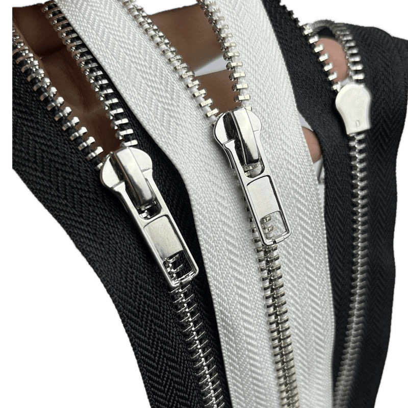 No. 5 Metal Copper Zipper Open Tail Jacket Bright Silver White Gold Tooth Clothing Zipper down Jacket Cotton Jacket Top