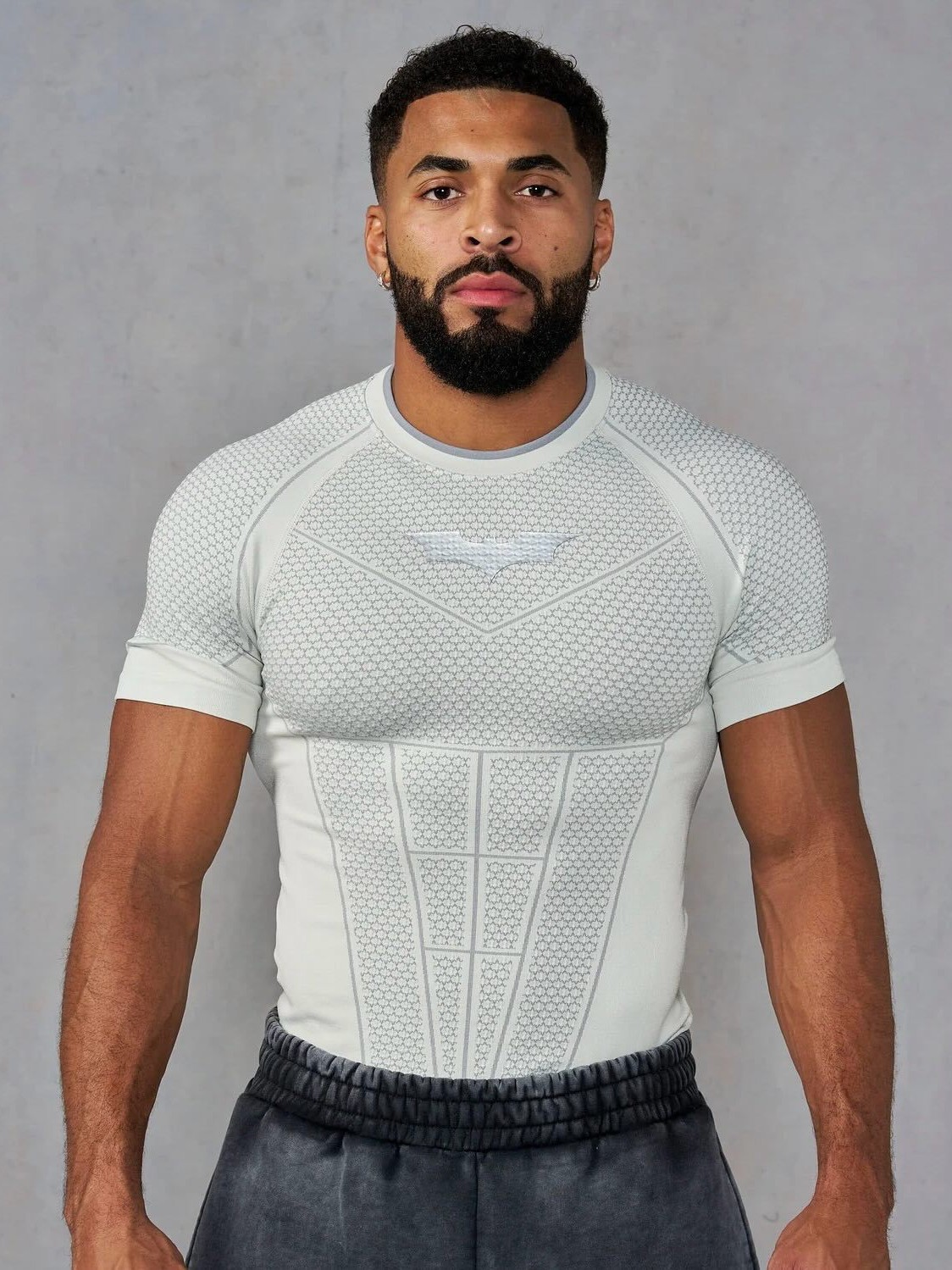 Youngla Co-Branded Batman New Men's Tight-Fitting T-Shirt Jogger Sports Fitness Running Training Quick-Drying Short-Sleeved Shirt