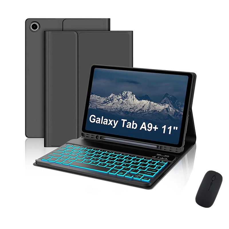 Suitable for Samsung Tablet A9Plus 11inch Protective Case with Backlit Bluetooth Keyboard Leather Case with Pen Slot Cross-Border Dropshipping