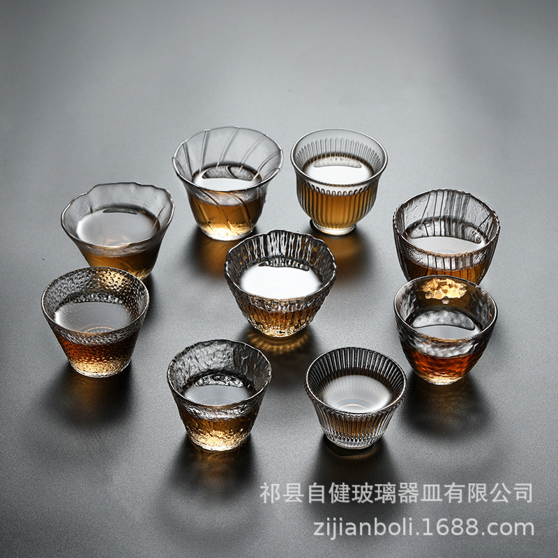 Wholesale Household Japanese-Style Tea Bowls, Small Tea Cups, High-Temperature Resistant Tasting Cups, Crystal Glass Cups, Kung Fu Tea Cups for Personal Use