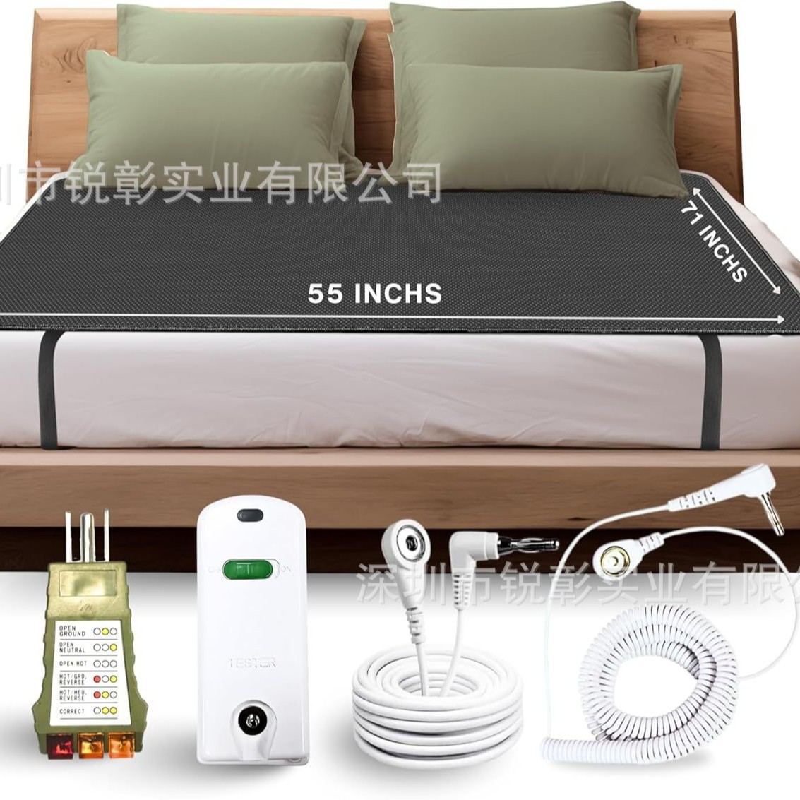 2025 Amazon Grouding Mat Grounding Mat PU Leather Grounding Bed Sheet Conductive Leather Grounding Mattress Sleeping Mat