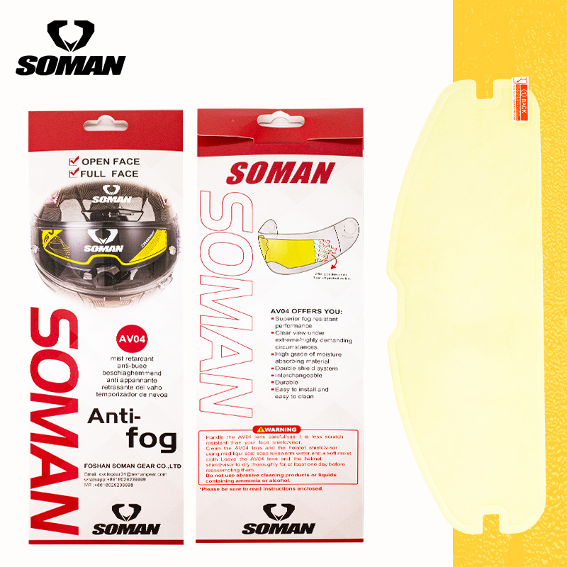 SOMAN motorcycle helmet anti-fog sticker anti-fog sheet full helmet anti-fog film electric car helmet anti-fog patch AV04