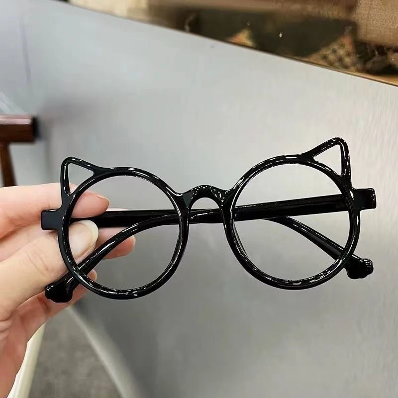 Детские очки в форме кошачьих глаз, милые безлинзовые очки для девочек с мультяшным дизайном