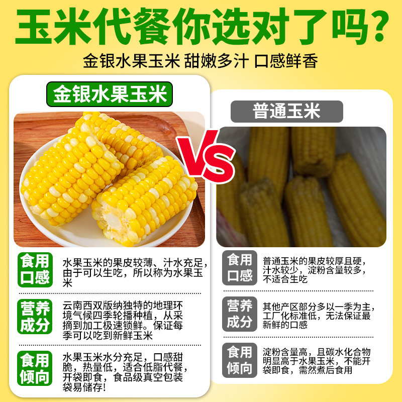 10kg Yunnan fruit sweet corn section open bag instant vacuum packaging corn student dormitory breakfast free-cooking meal