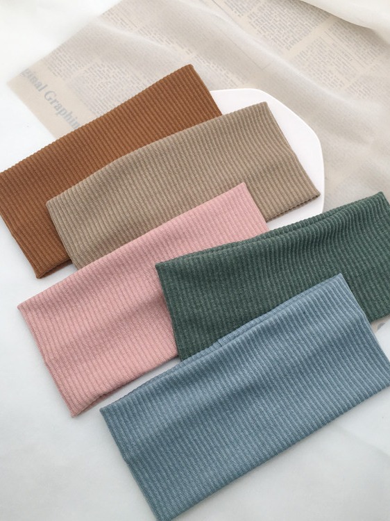 European and American Amazon Solid Color Knitted Hair Band Korean Stretch Hair Band Sports Fitness Headband Cross-border Hot Selling Hair Accessories