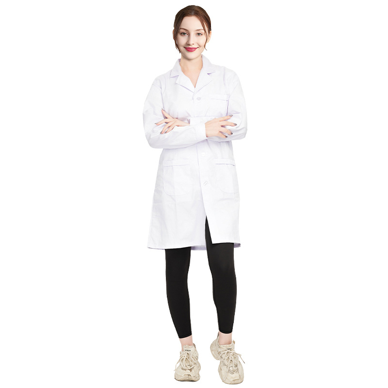 Autumn and Winter White Lab Coats, High-End Unisex Workwear, Dental Laboratory, Hospital, Student Chemistry Work Uniforms