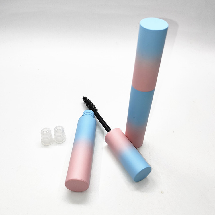 Foreign trade in stock pink blue gradient color mascara empty tube 8ml round cosmetic packaging eyelash liquid empty bottle