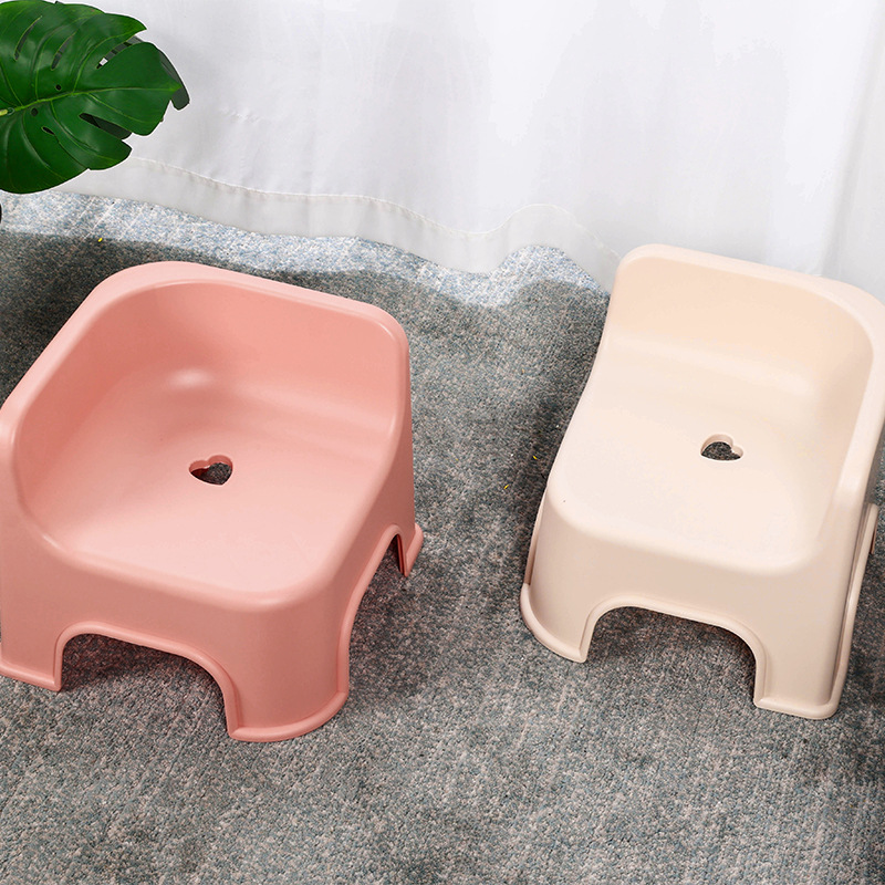 New Style Children's Plastic Stool with Backrest for Home Bathroom, Bathing, Learning, Non-Slip Baby Children's Low Stool