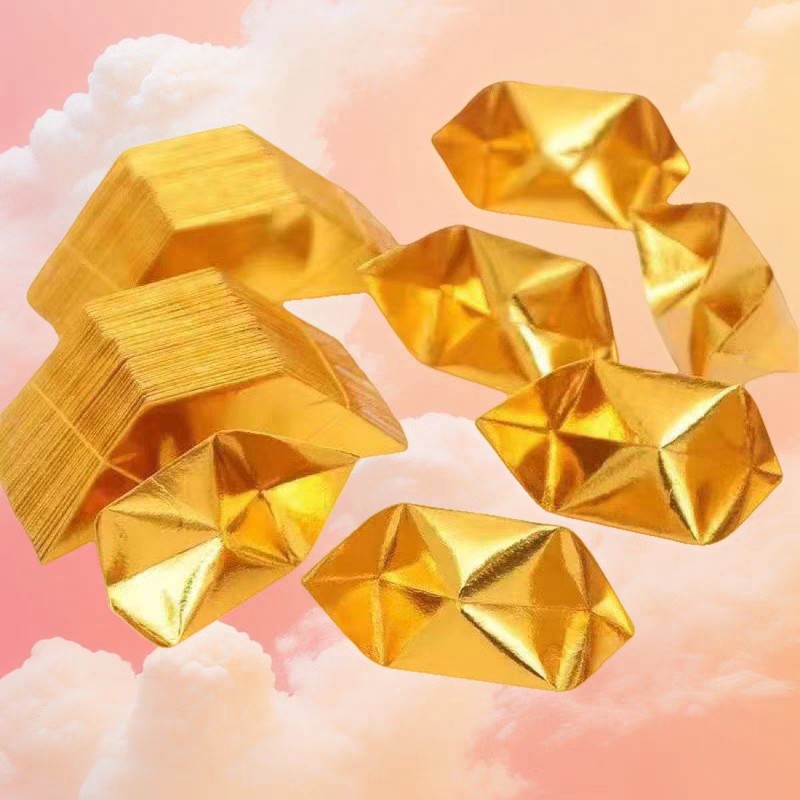 Gold and Silver Paper Funeral Supplies Buddha Machine Folded Gold Ingots 10×13 Hardcover 40k Semi-Finished Gold Grams