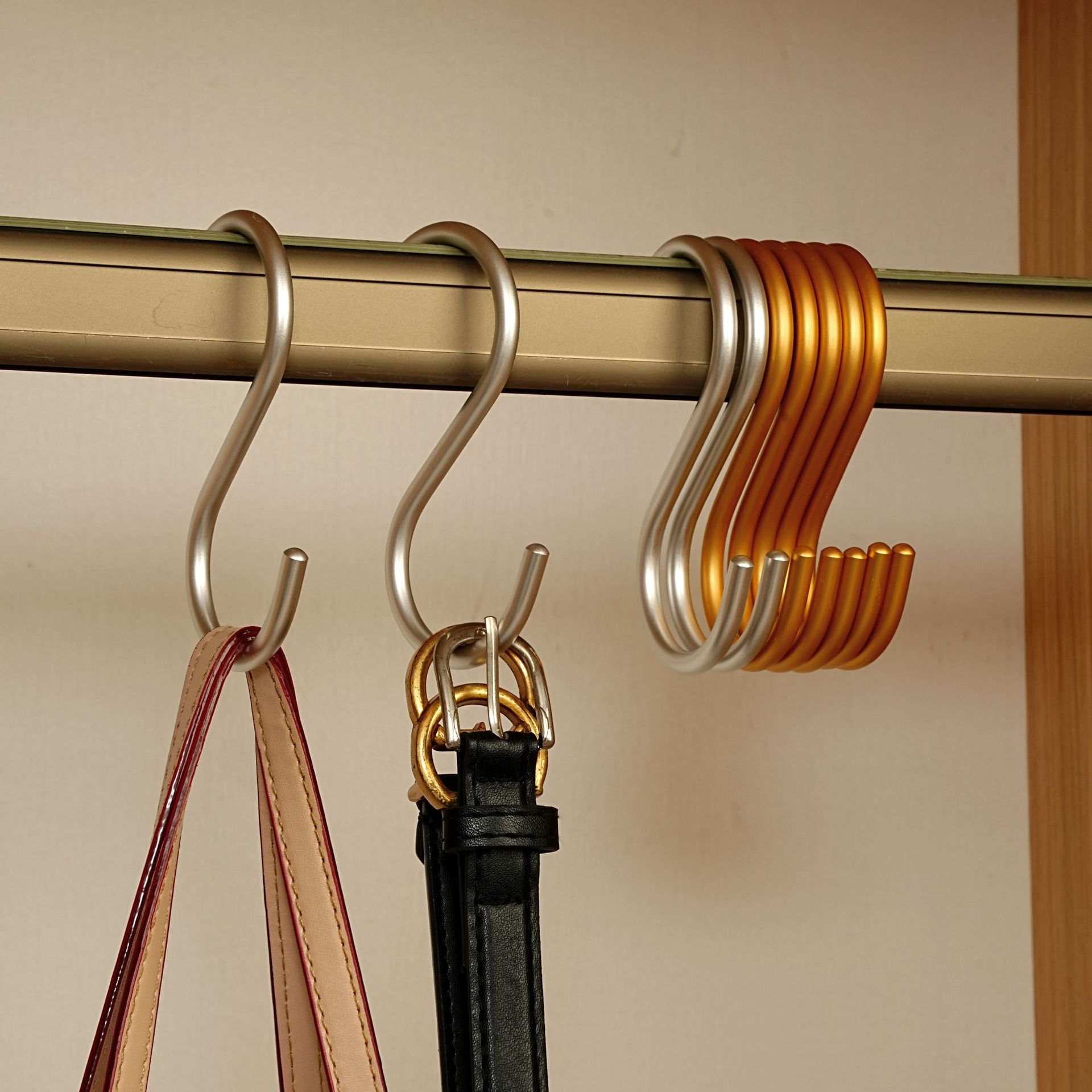 Aluminum Alloy S Hook Scarf Scarf Bag Hook Large S-Shaped Multi-Functional Wardrobe S-Shaped Hook Metal S Hook Hanger