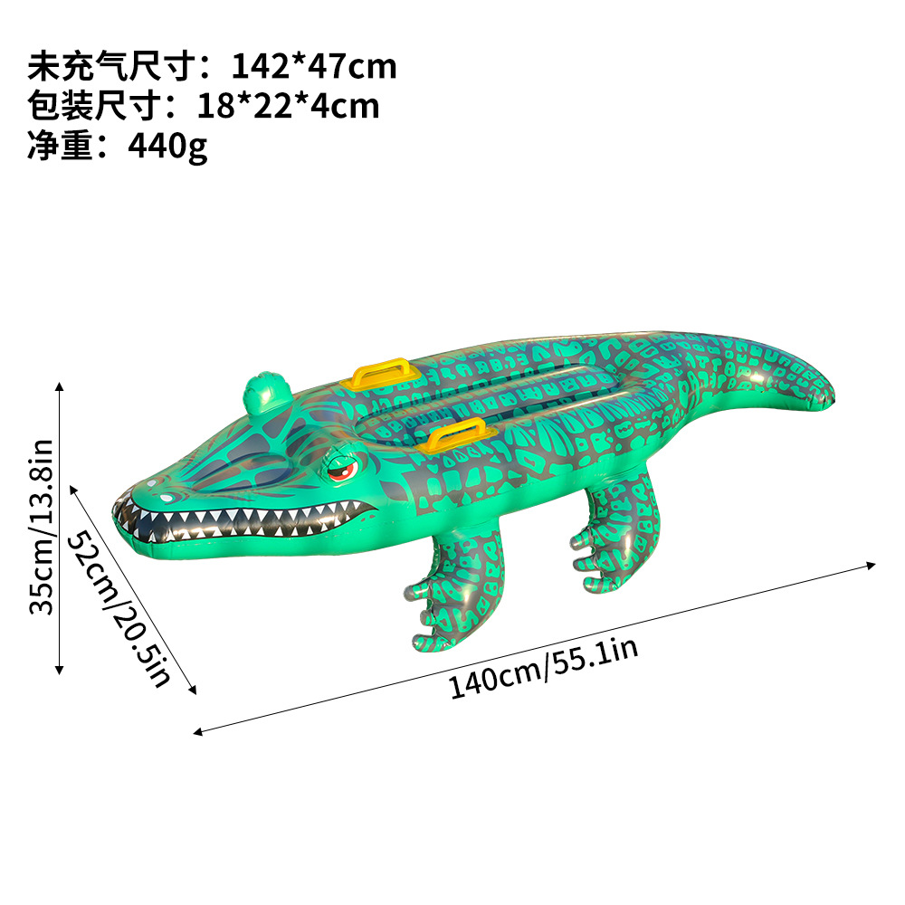New in stock PVC inflatable crocodile surfboard water drifting floating row outdoor swimming equipment Mount water skiing board