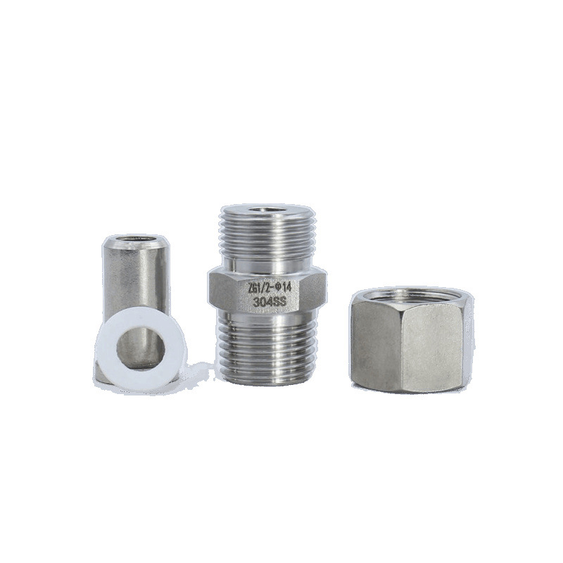 Stainless Steel Quick Connector 304 Butt Welding Straight-Through Terminal Adapter External Thread Slip Transmitter External Wire Single Head