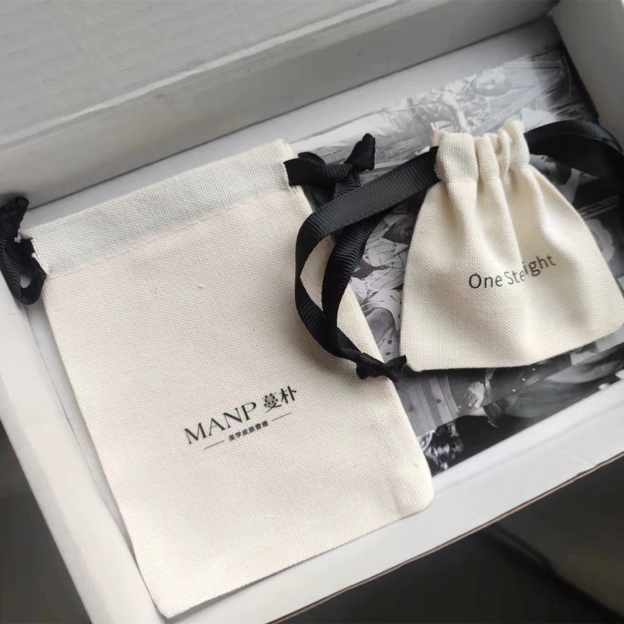 New Cotton Drawstring Bag Fresh Fabric Canvas Bag Small Storage Drawstring Jewelry Canvas Bag Custom