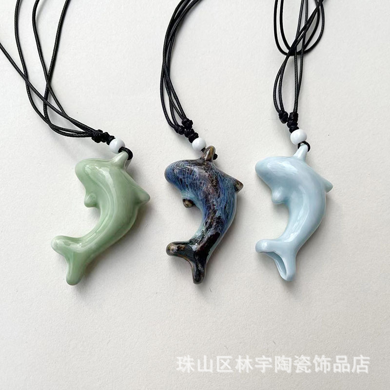 Керамический свисток в виде дельфина, детское керамическое колье, сувенирное изделие, популярный товар