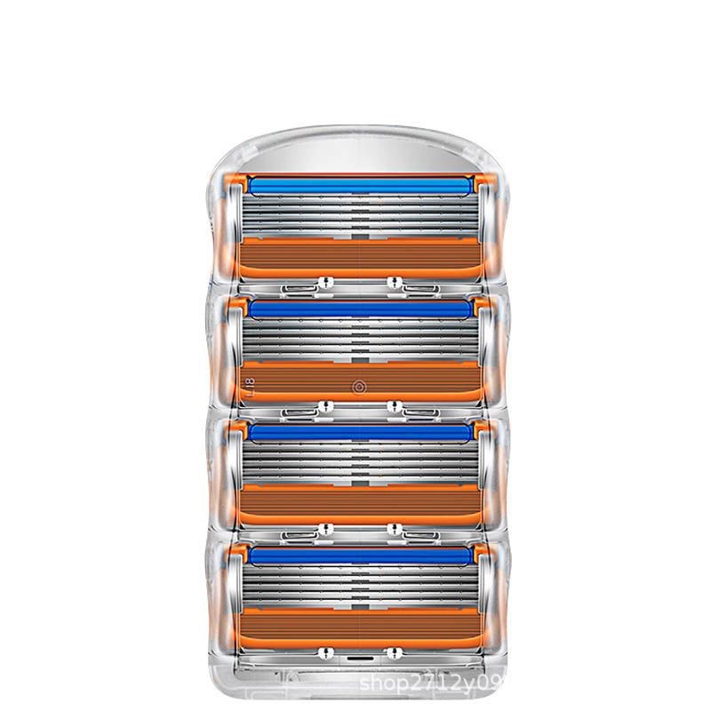 Orange razor manual old-fashioned five-layer blade men's razor head universal Geely 5-layer blade holder handle