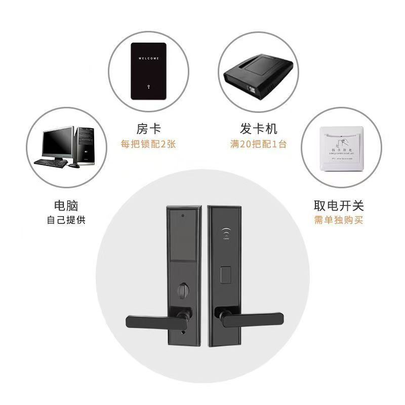 New hotel door lock hotel lock homestay apartment induction lock magnetic card lock wooden door electronic card lock hotel card lock