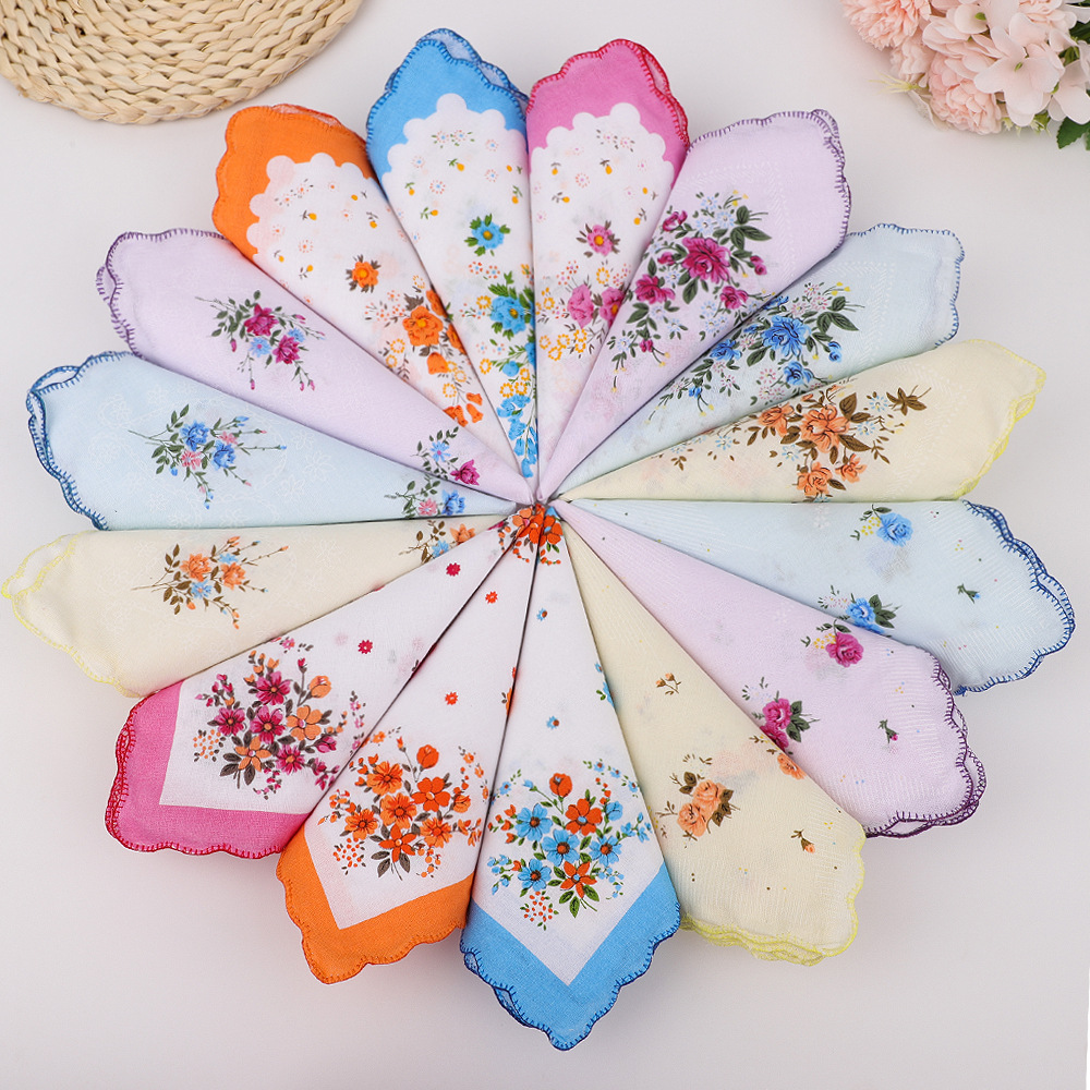 30см женский носовой платок из хлопка, маленький носовой платок, классический старинный платок для пота