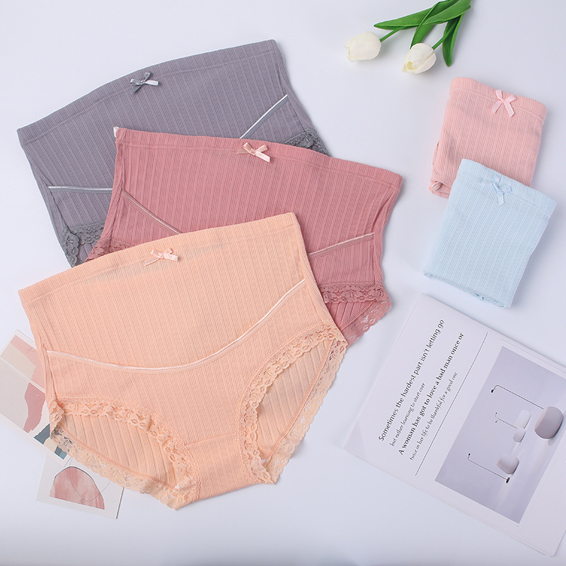 Белье для беременных большого размера, дышащее, высокое, с кружевом, регулируемые рибаны для поддержки живота во время беременности