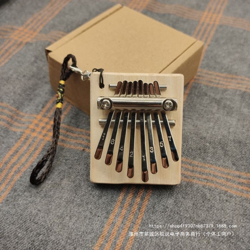 Mini 8-Tone Thumb Piano Kalimba, Handheld Mini Portable Cute Internet-Famous Carved Thumb Piano with 8 Tones