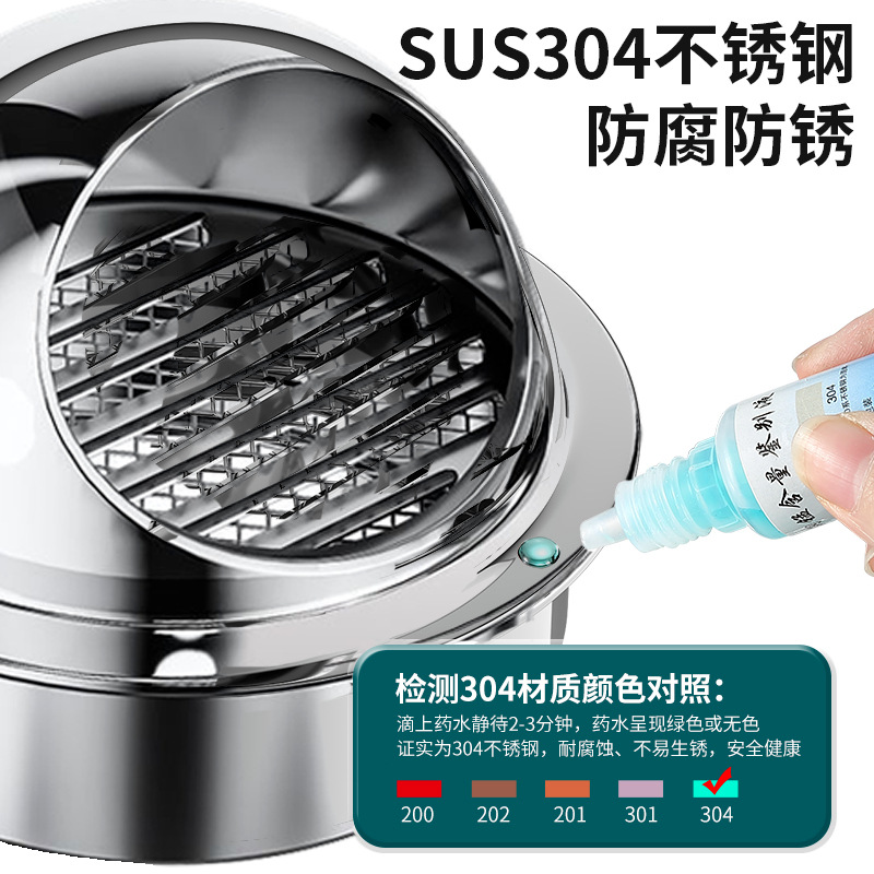 304 stainless steel hood exhaust hood rain cap breathable exterior wall air outlet ventilation 201 range hood engineering pvc