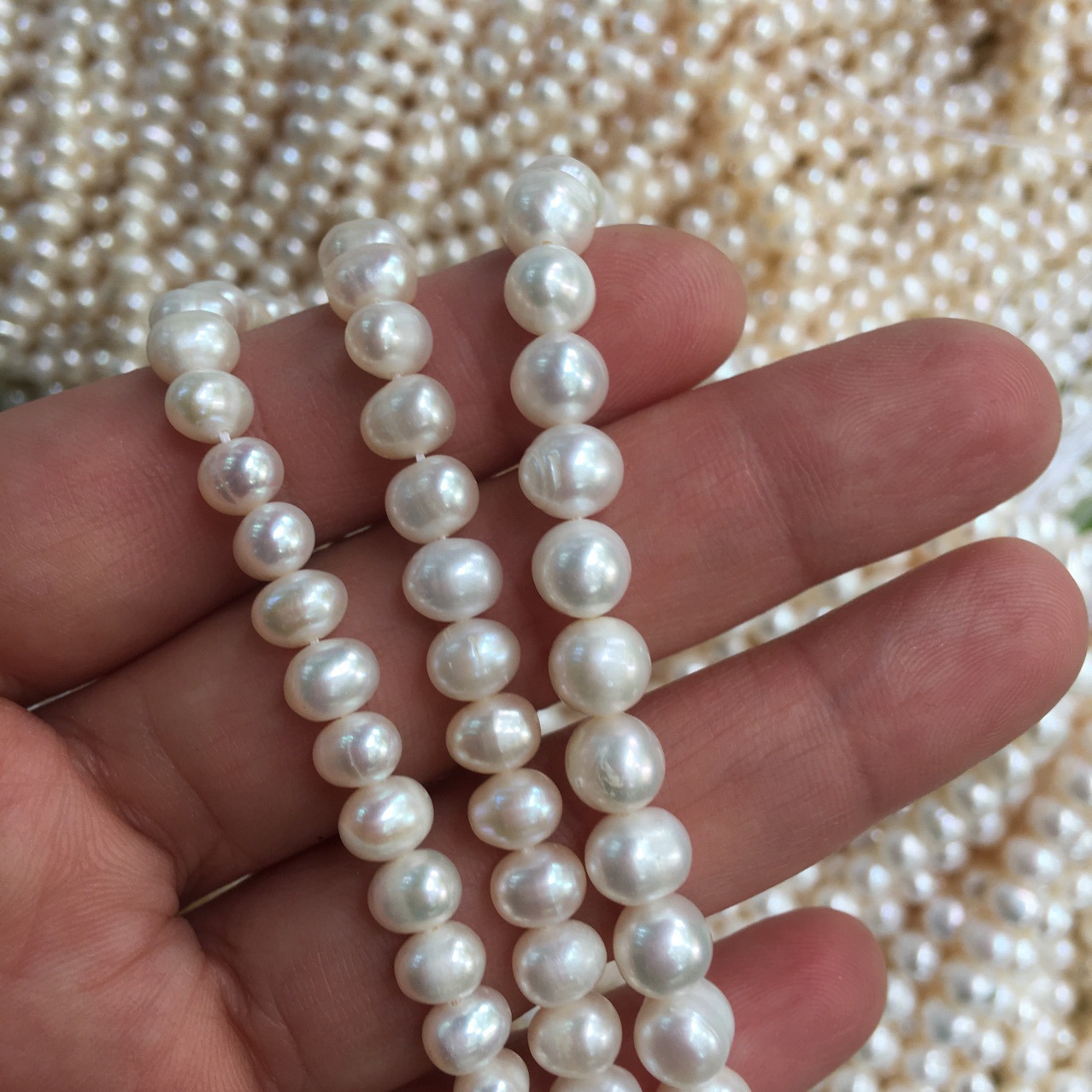 Natural freshwater pearl wholesale loose beads round beads handmade jewelry accessories DIY accessories Pearl round beads